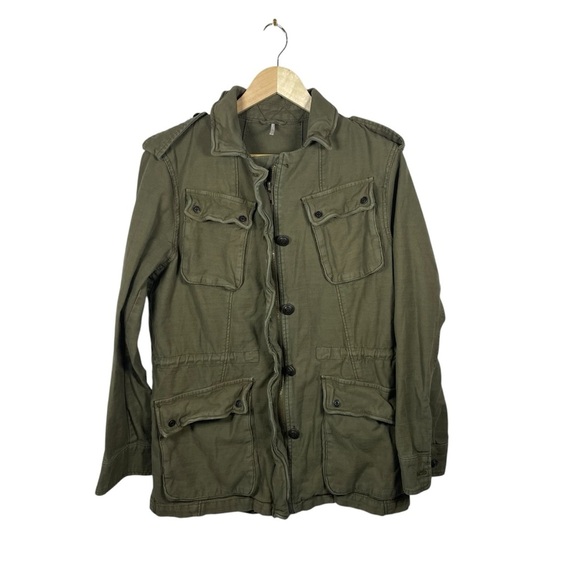 Free People Not Your Brother’s Surplus Cargo Jacket in Olive Green Size S - Picture 7 of 15